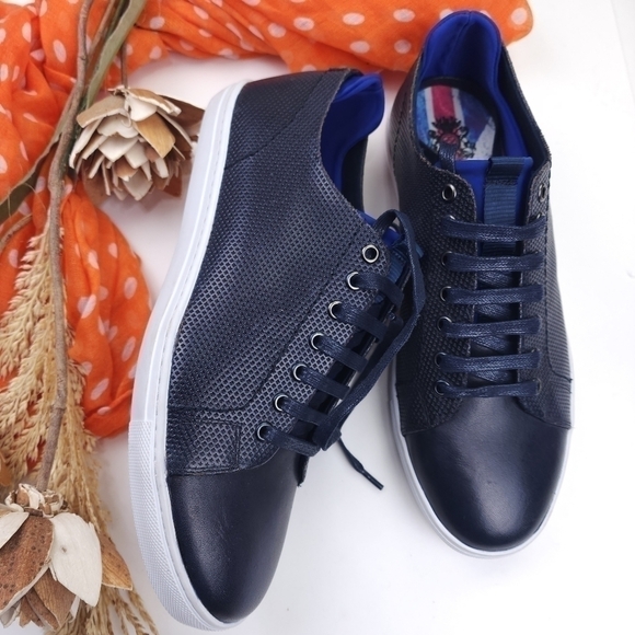 English Laundry Navy Leather Men's Loafer Sneakers Sz 9.5 - Picture 3 of 15